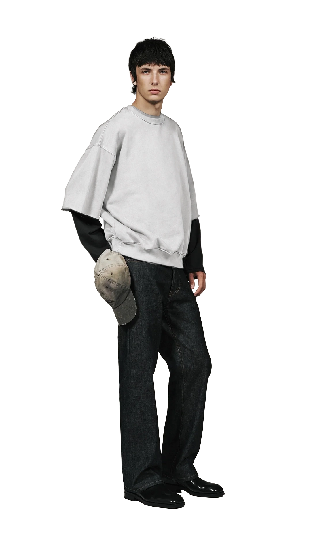 Cut off Crew Neck - Cream
