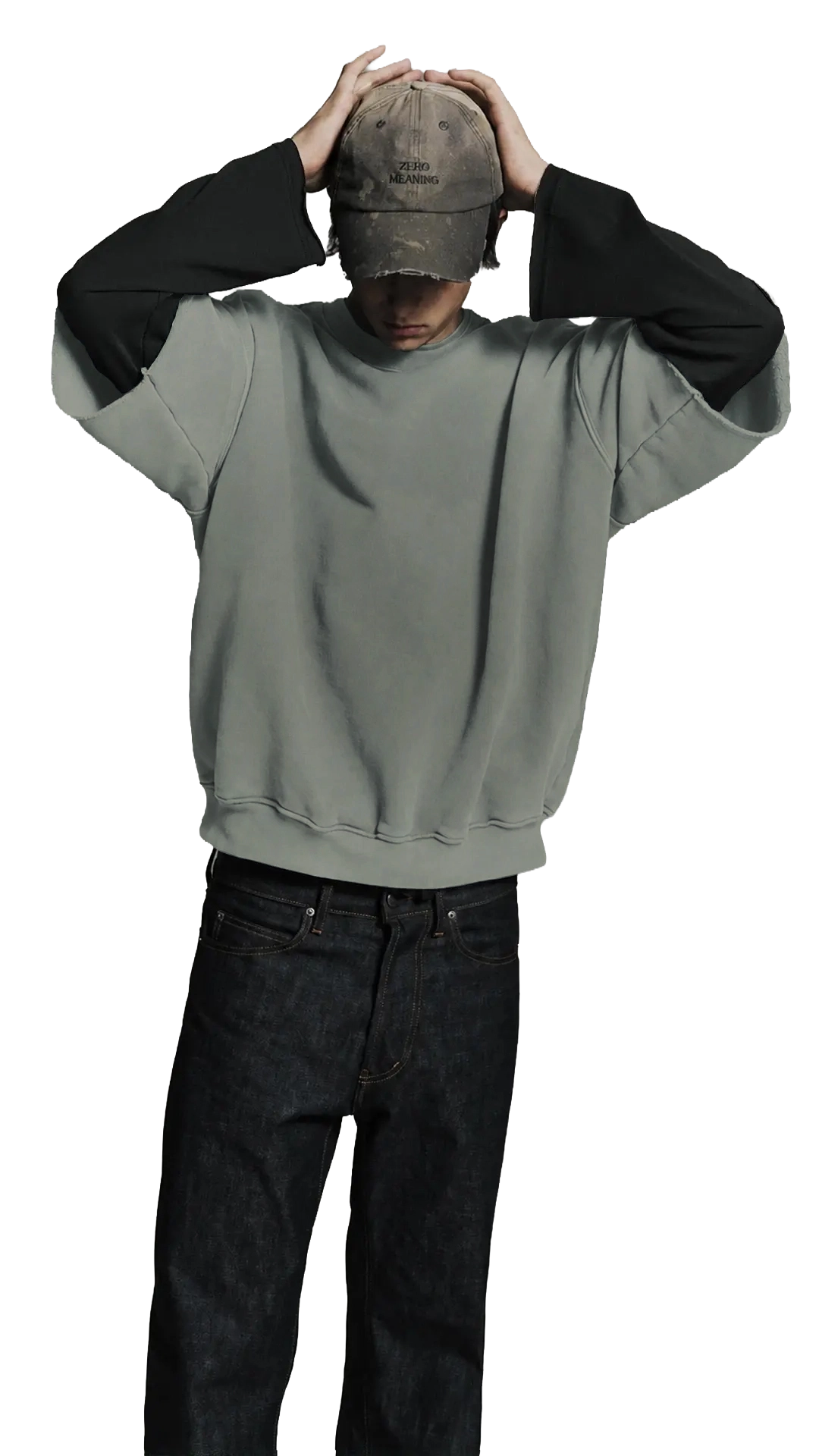 Cut of Crew Neck - Green