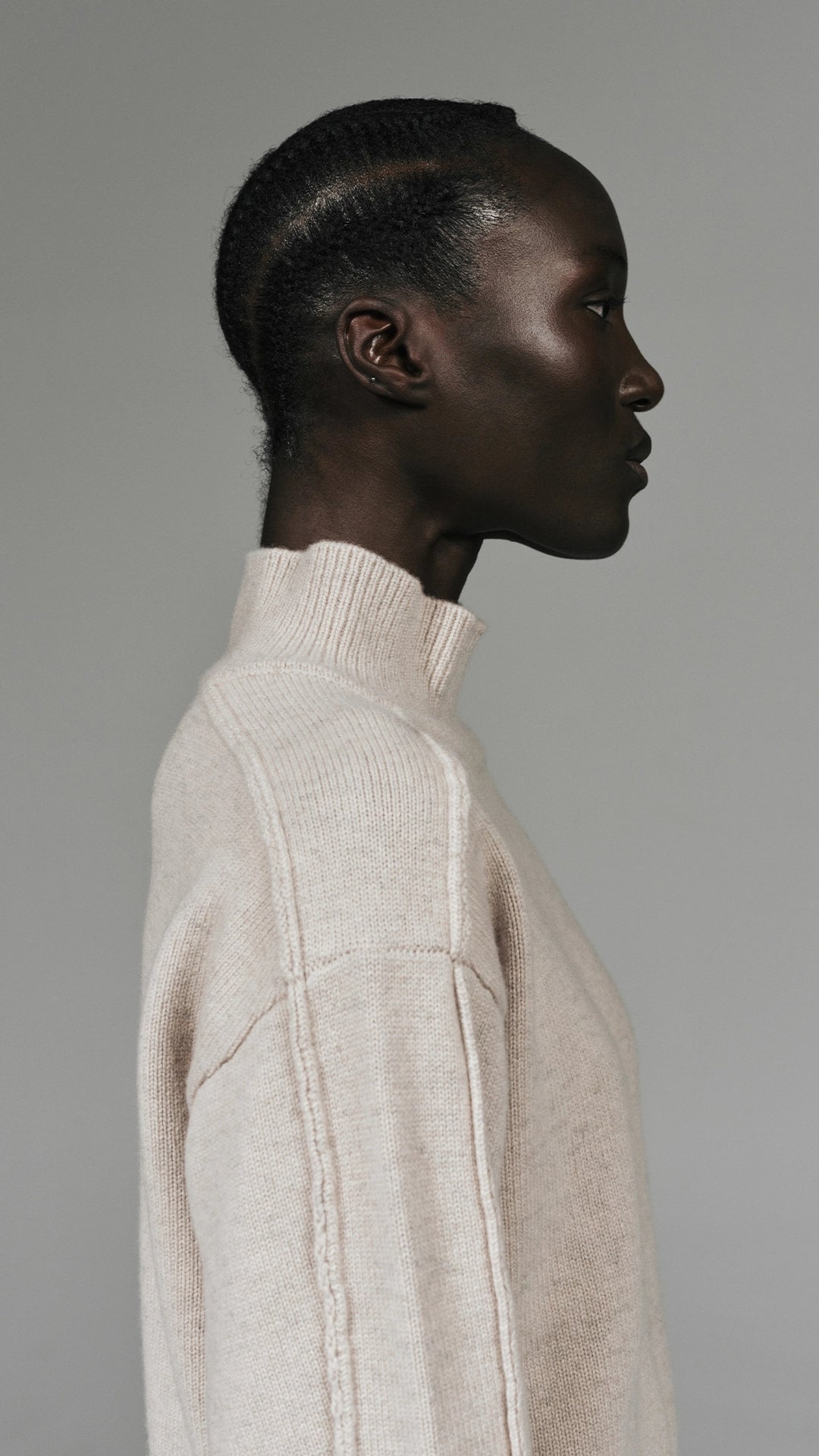 Knitted Funnel Neck Pullover