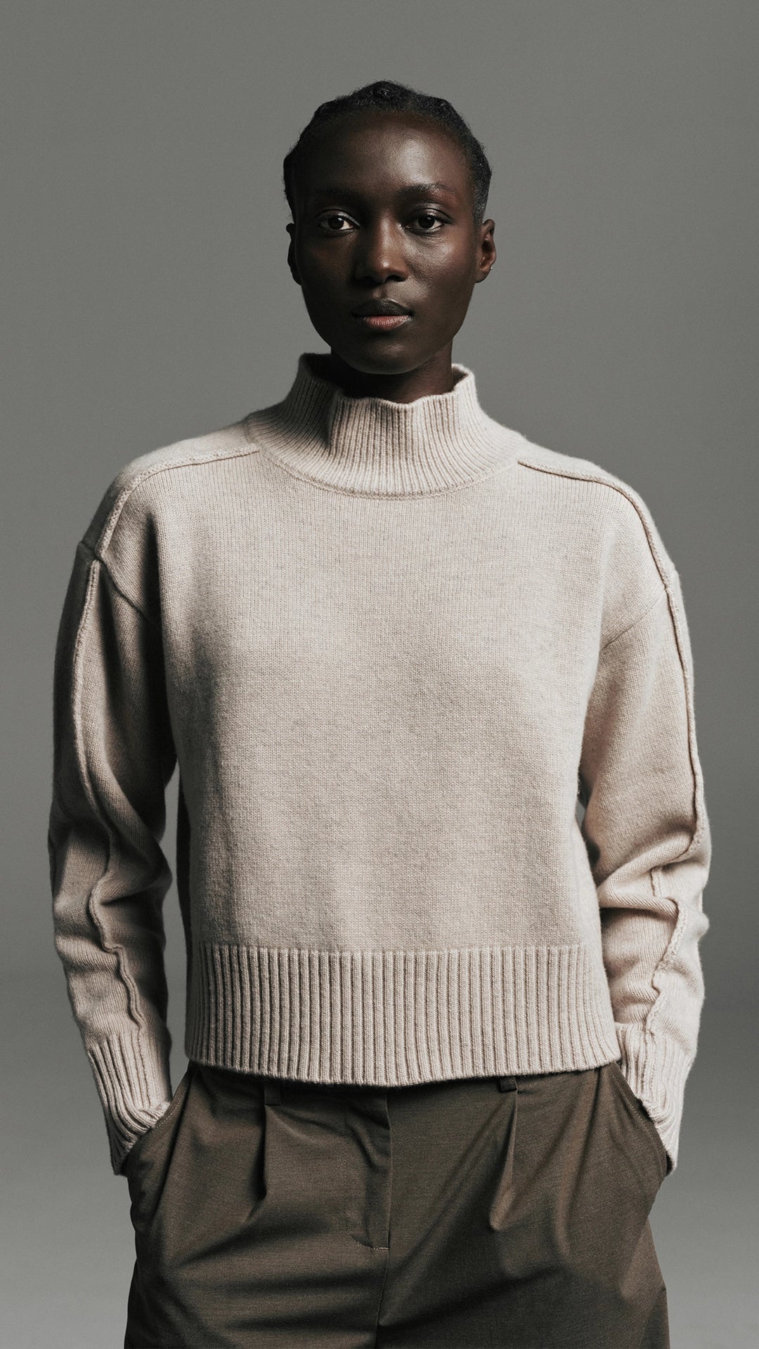 Knitted Funnel Neck Pullover image 2