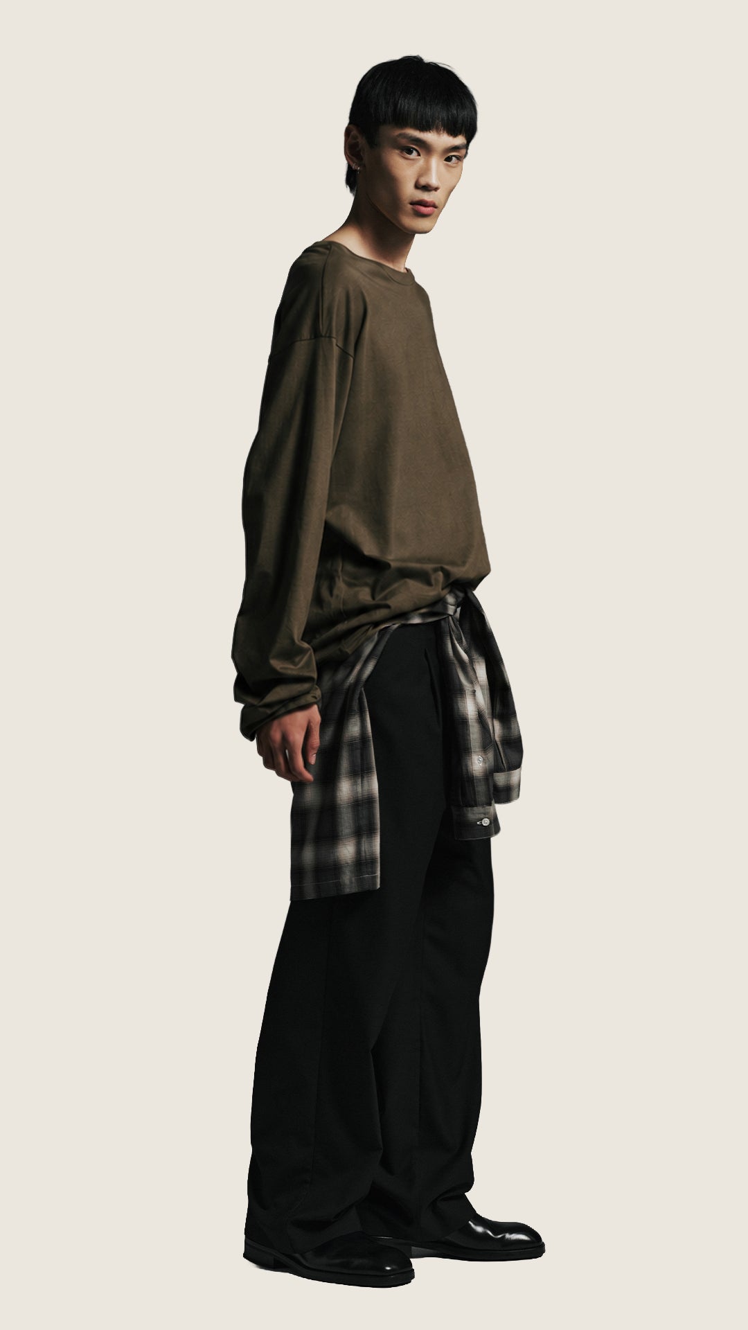 Oversized LS T-Shirt Khaki image 2