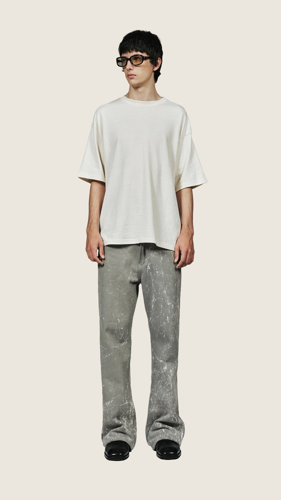 Bootcut Jean paint splattered image 2